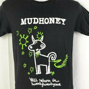 Mudhoney Band Mascot Eats Virus Pandemic Tee Small